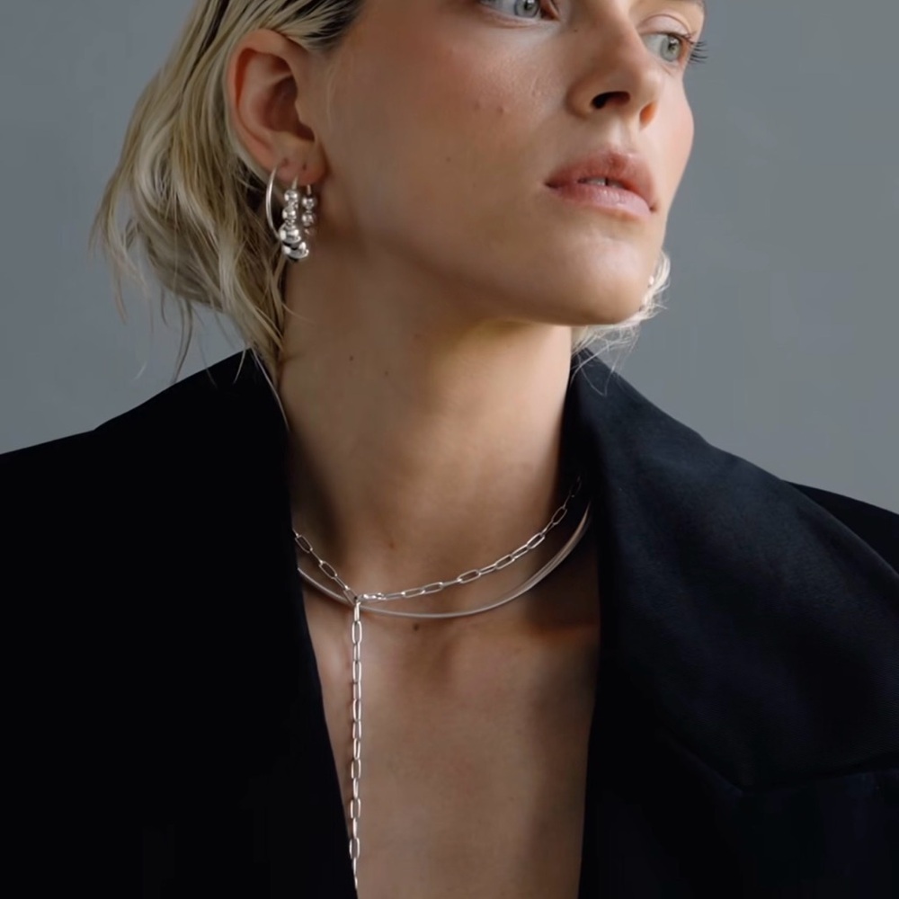 Lightweight Silver Bubble Hoops (Pair) - image 1